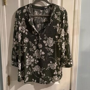 Paper Moon Olive Blouse‎ 2X